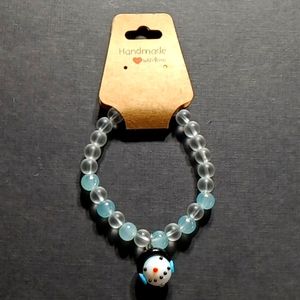 frosty Snow Day bracelet with snow man Charme Lauriyana's handmade bracelets: